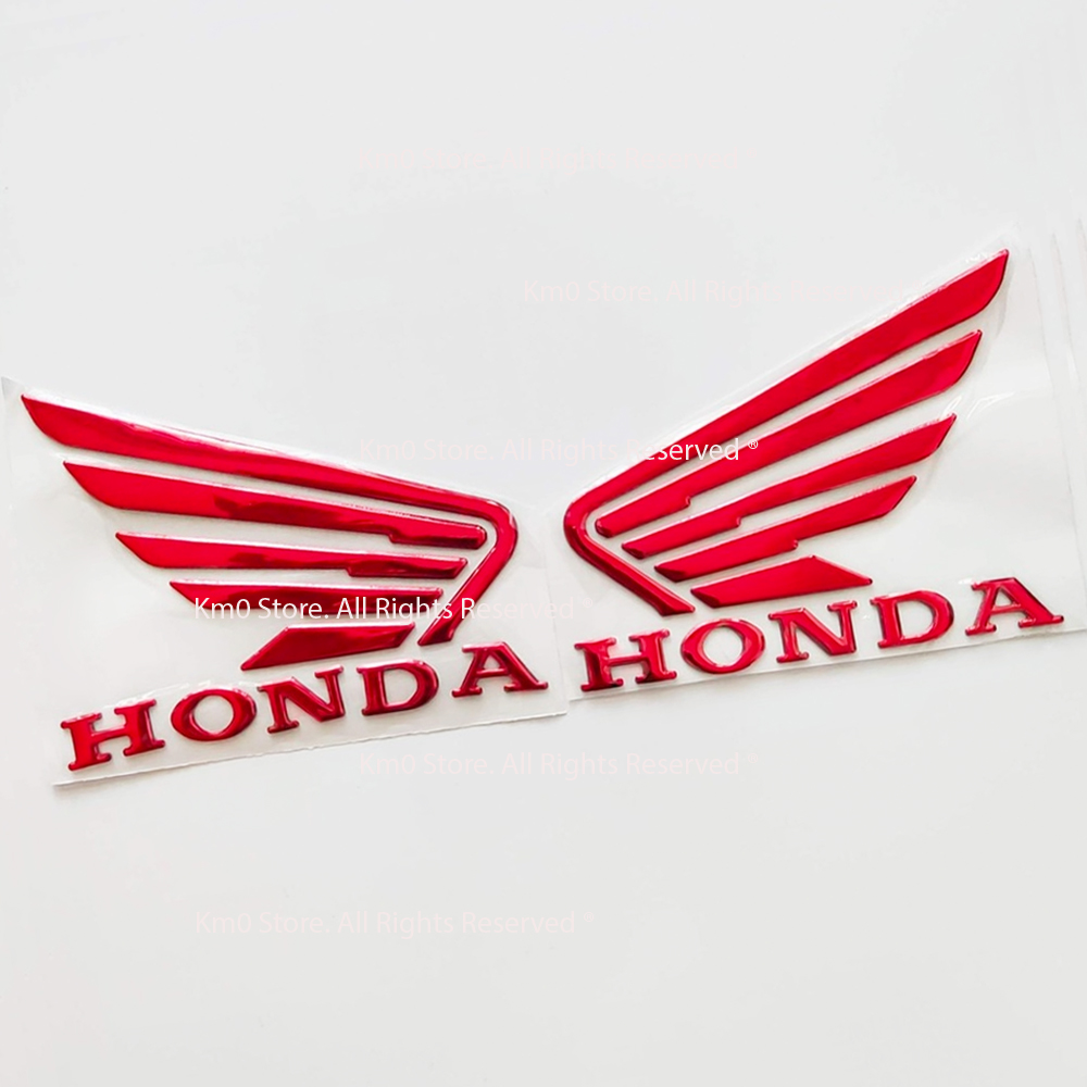 01 Cặp Tem Logo Hình Cánh Chim Honda 3D Dập Nỗi G1088