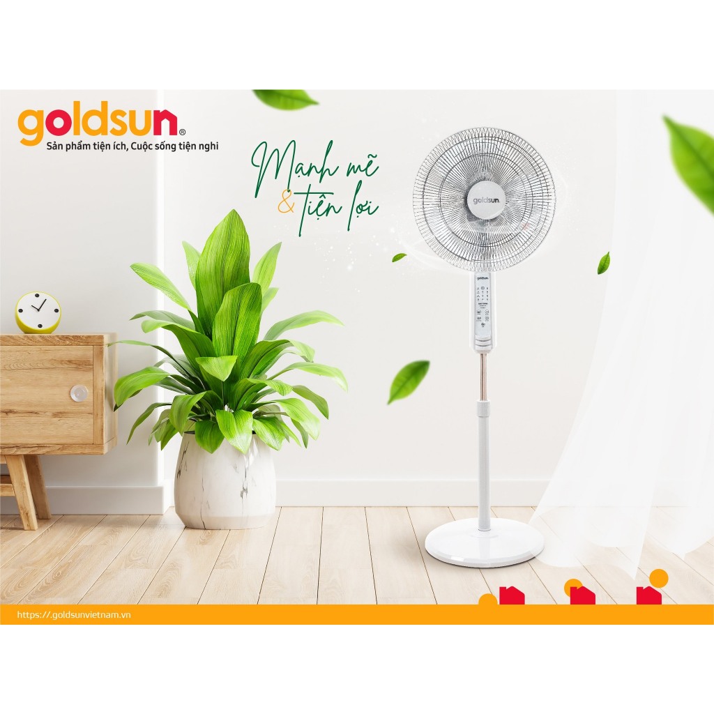 Quạt điện đứng Goldsun GFA6040/6030/6020 nhiều lựa chọn, quạt êm, điều khiển từ xa tiện lợi - Hàng chính hãng