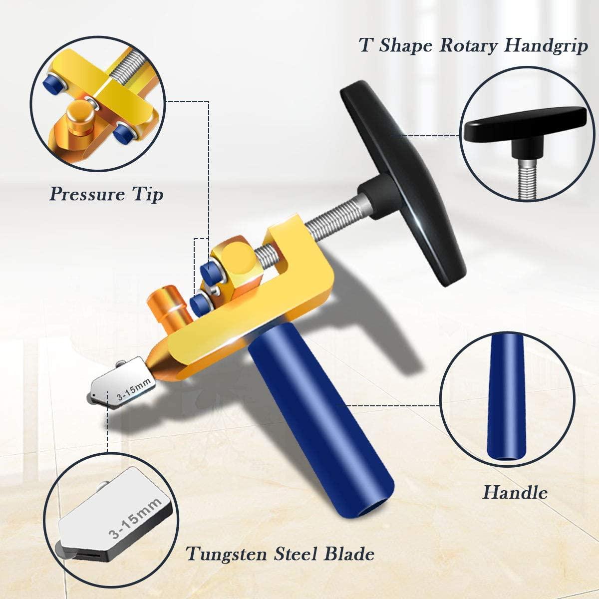 Bộ dụng cụ cắt thủy tinh 2 in 1, dụng cụ cắt thủy tinh cho kính/gương/kính màu