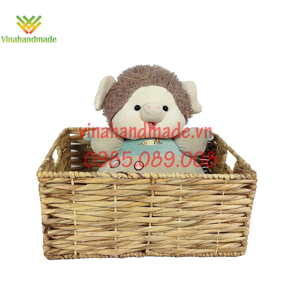 Bộ ba giỏ lục bình đan dày kiểu đan vặn