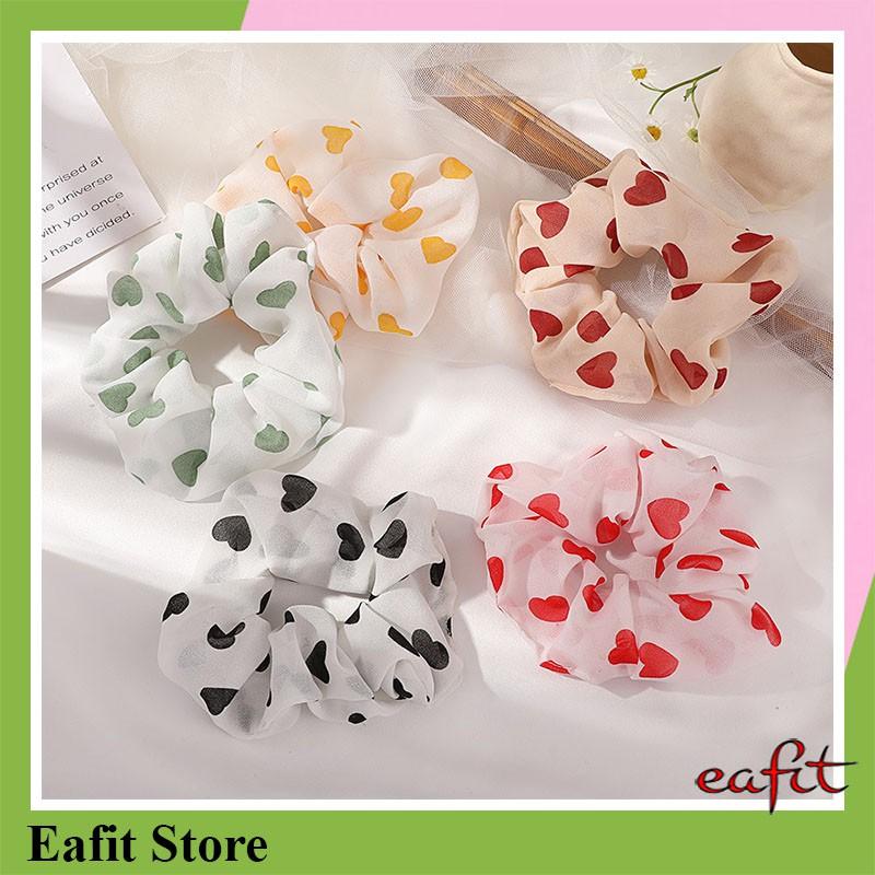 Dây buộc tóc Scrunchies trái tim EAFIT004