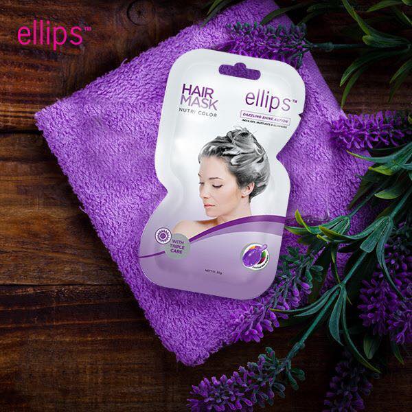 Kem ủ tóc Ellips tím - Danh cho tóc nhuộm - Hộp 12 gói