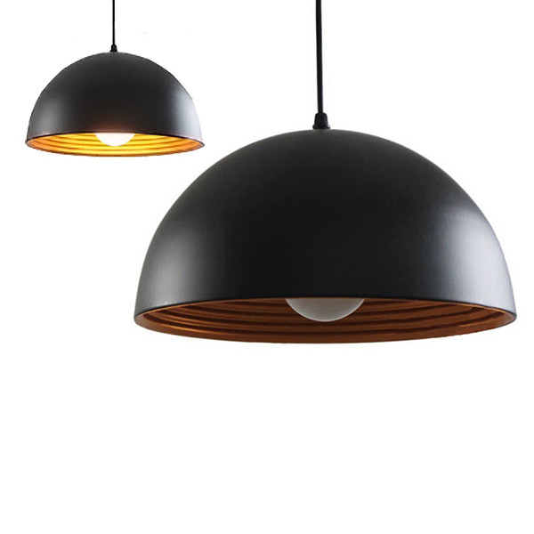 Đèn thả trang trí bàn ăn, nội thất mũ cối lòng vàng - Tặng kèm bóng LED