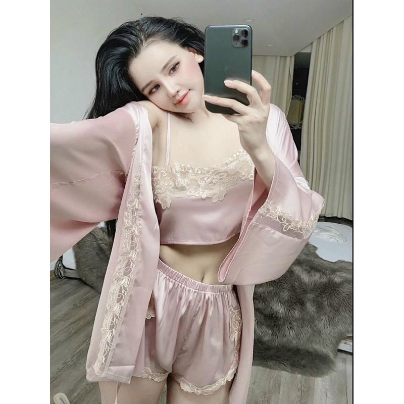 SÉT CHOÀNG SATIN LỤA QUẢNG CHÂU 3 MÓN