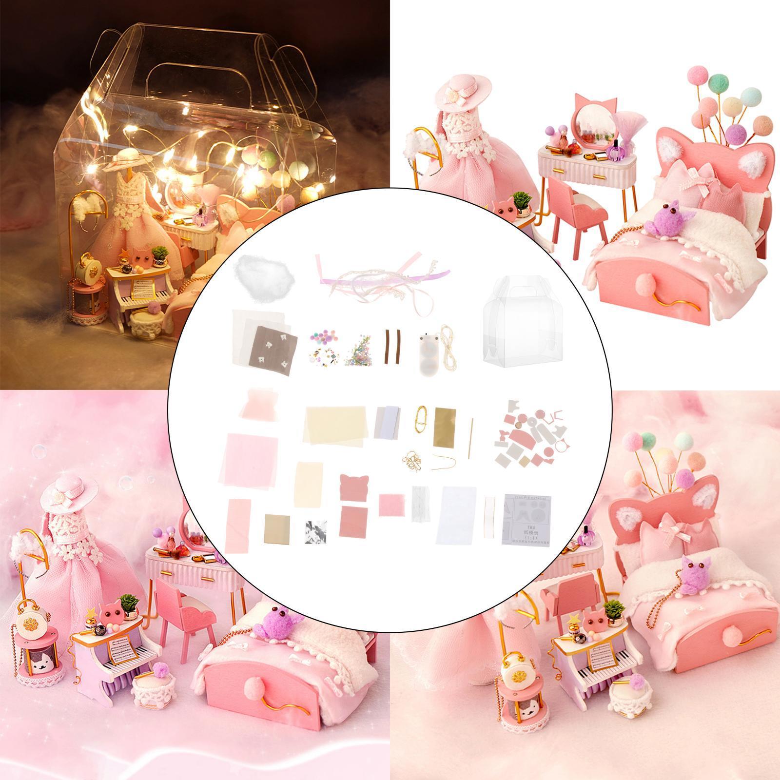 Dollhouse DIY Miniature Kits with Furniture 1/32 Scale Bedroom Model Gifts for Teens/Grown-ups