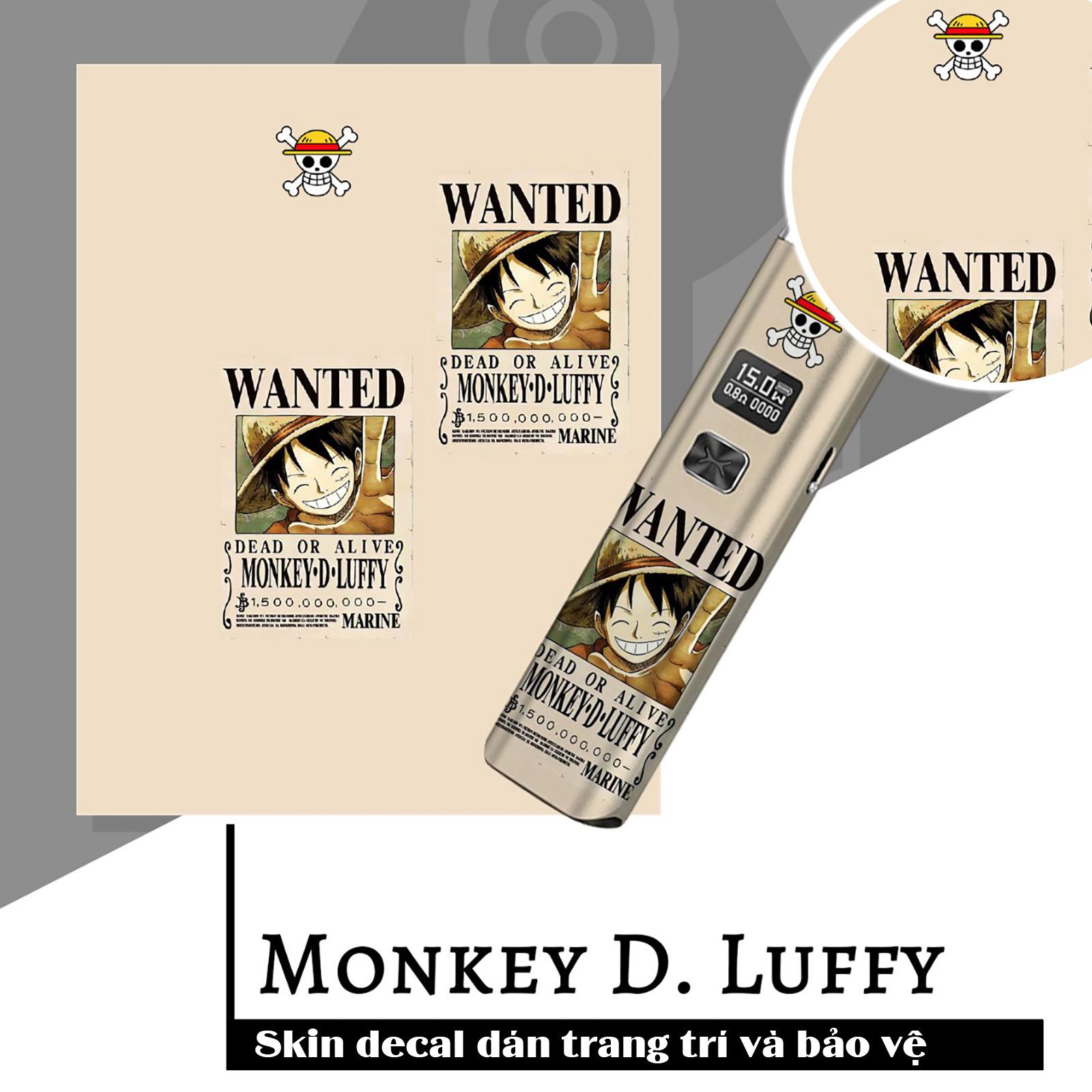 Skin dán Xlim V1, V2, SE mẫu Monkey D. Luffy (dễ dán, đã cắt sẵn chi tiết)