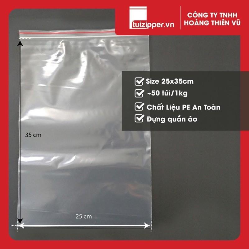 Túi Zip Chỉ Đỏ - Chất Liệu PE An Toàn - Độ dày 6.5 zdem -