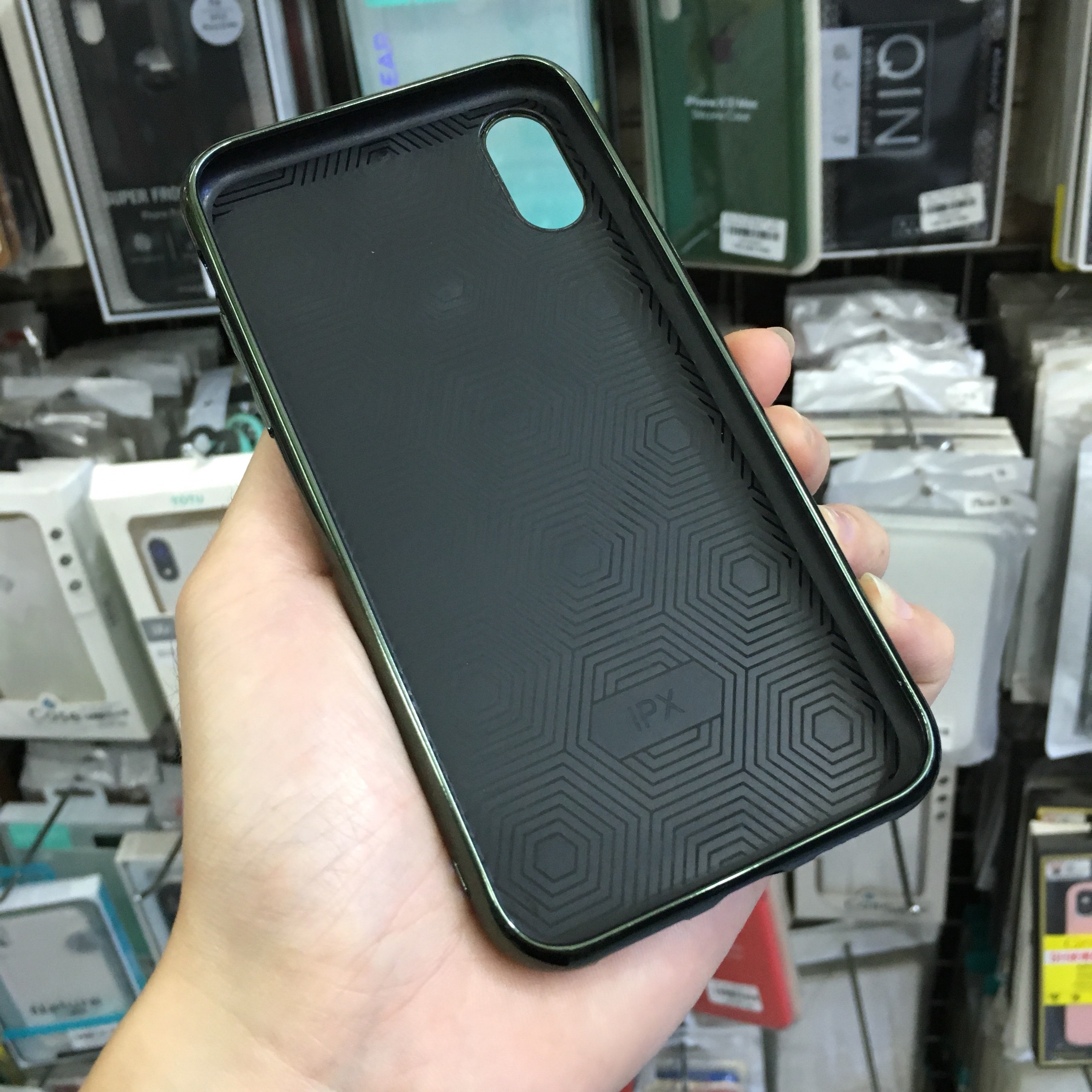 Ốp lưng chống sốc dành cho iPhone Xs Max lưng kính viền màu TPU dẻo