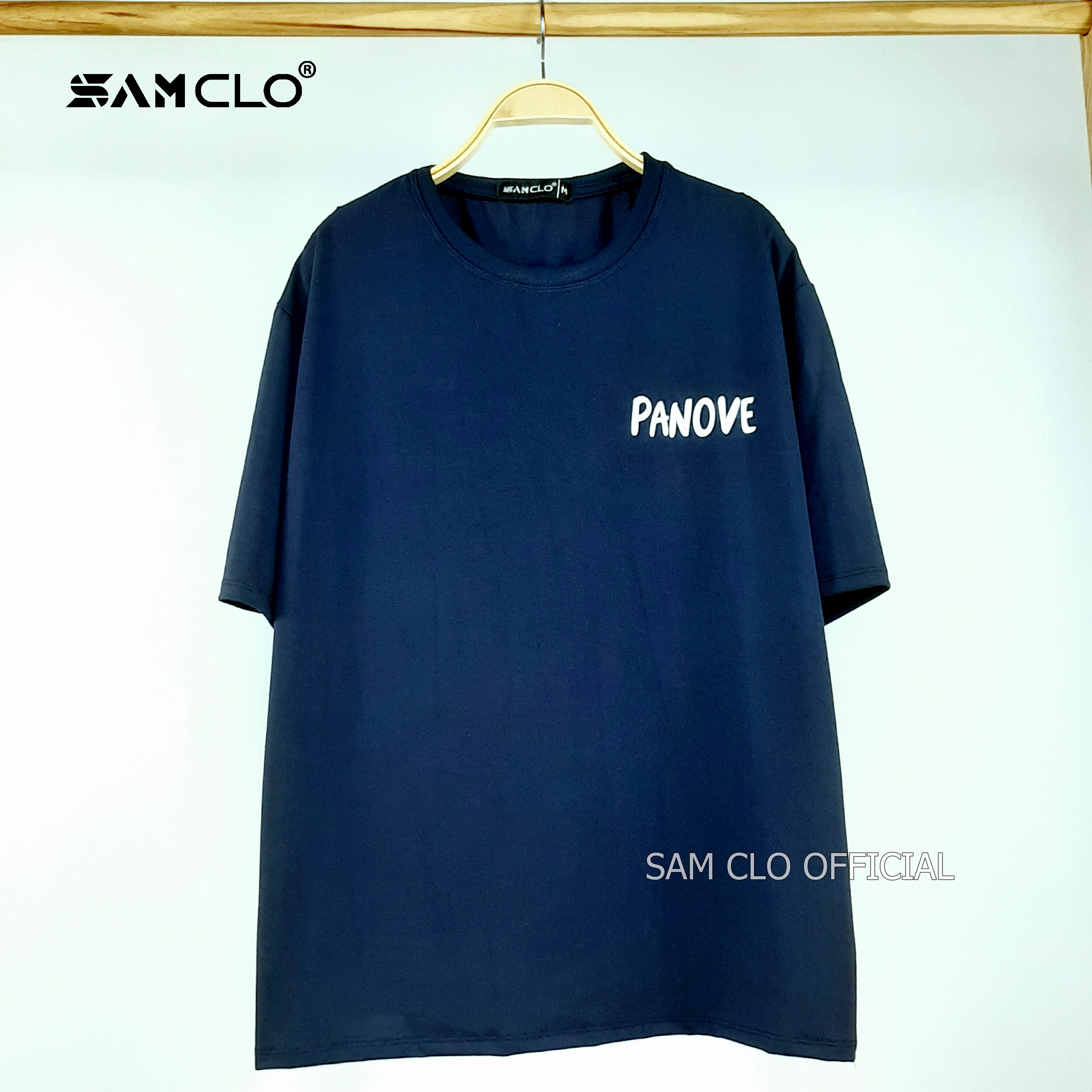 Áo phông tay lỡ nam nữ SAM CLO thun form rộng dáng Unisex - Ulzzang mặc cặp, nhóm, lớp in hình mặt cười chữ PANOVE