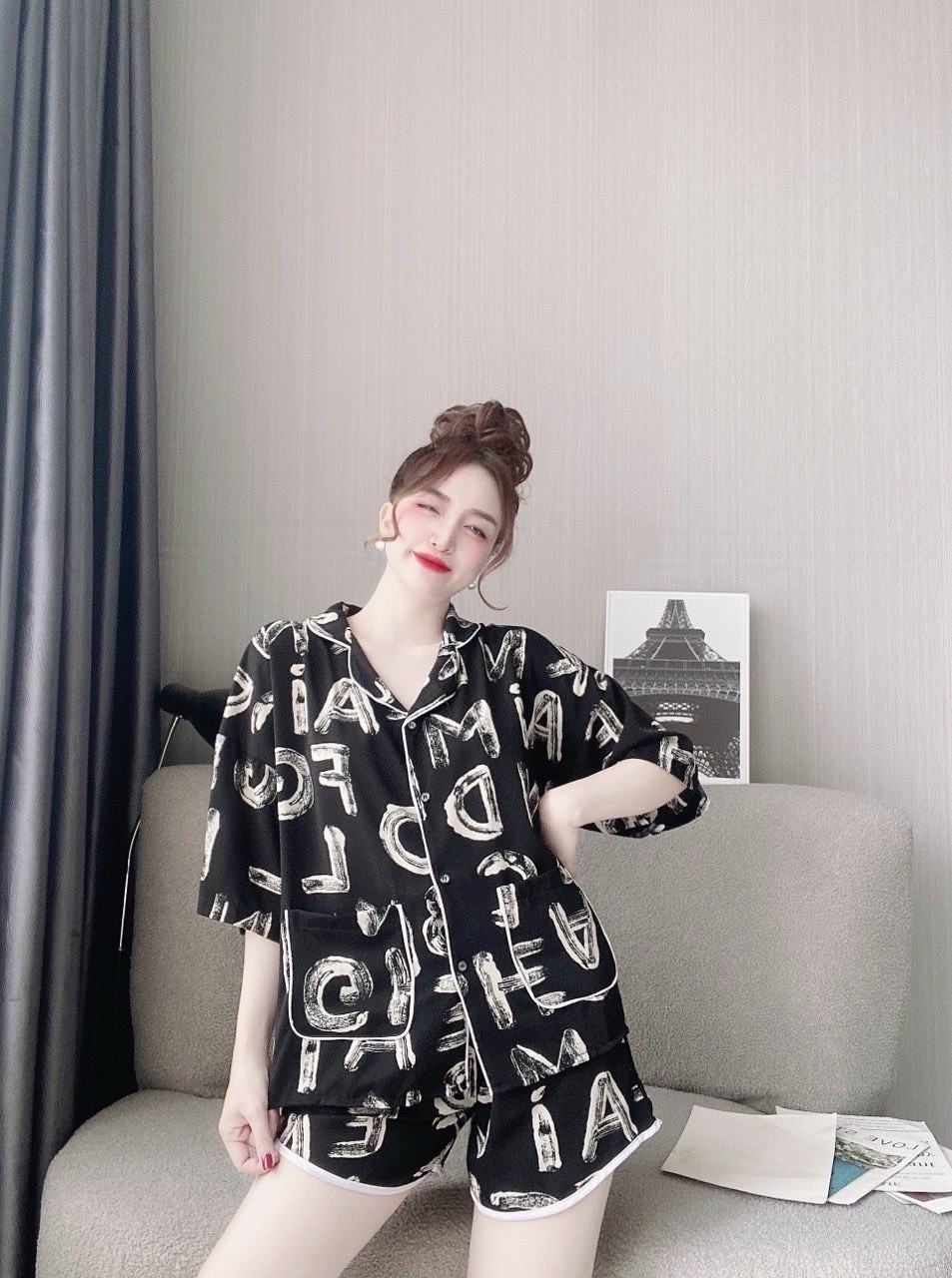 PIJAMA ĐỒ BỘ MẶC NHÀ NỮ, TAY NGẮN QUẦN CỘC BOO, LỤA LATIN, SATIN, MANGO, TƠ TẰM MỀM MỊN MƯỚT MÁT, HỌA TIẾT SẮC NÉT XINH XĂN DỄ THƯƠNG
