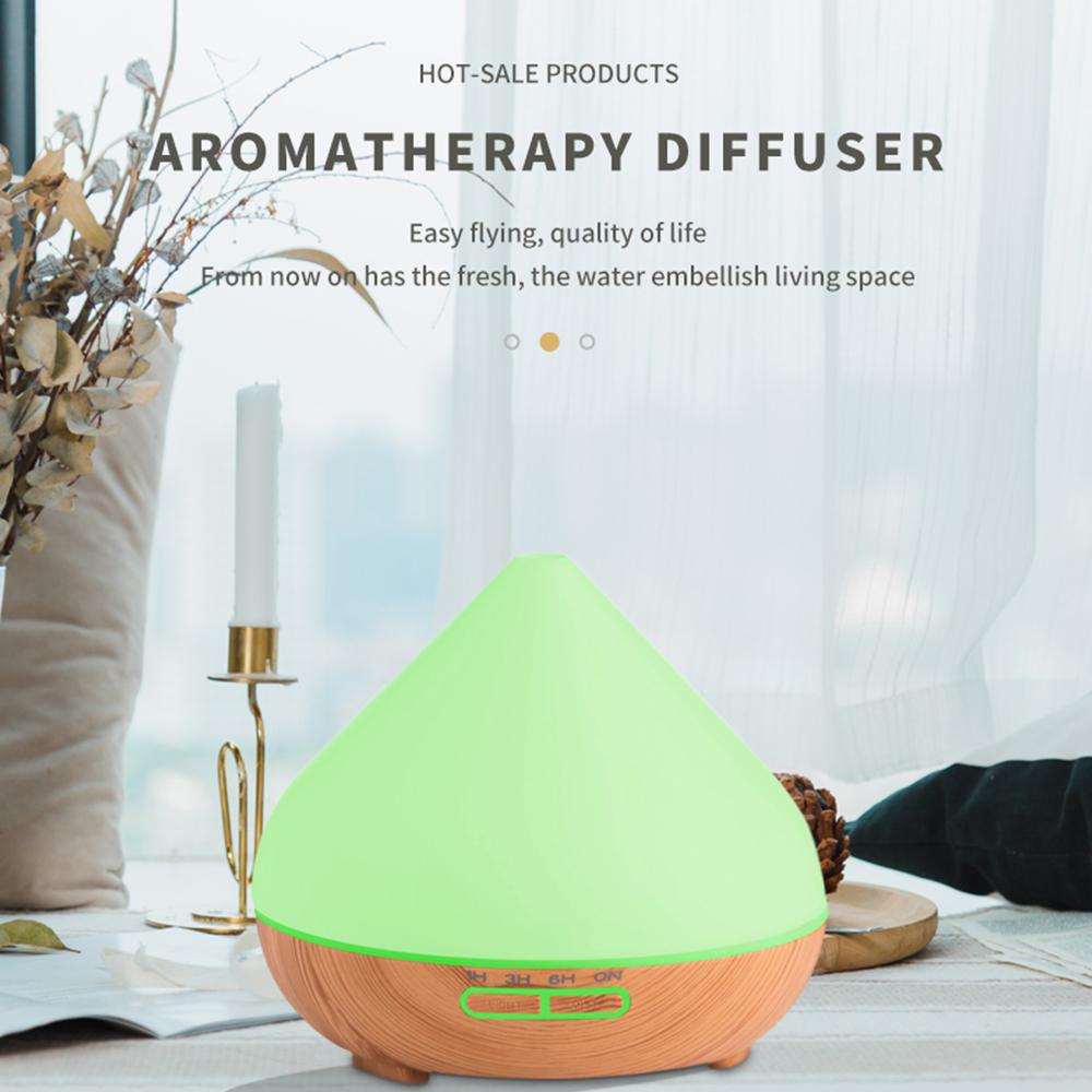 Máy Khuếch Tán Tinh Dầu Dung Tích 500Ml Có Đèn Nhiều Màu Sắc