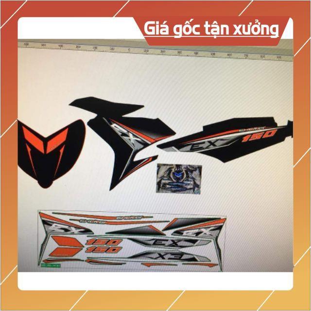 Tem rời ex 150 dán xe đen