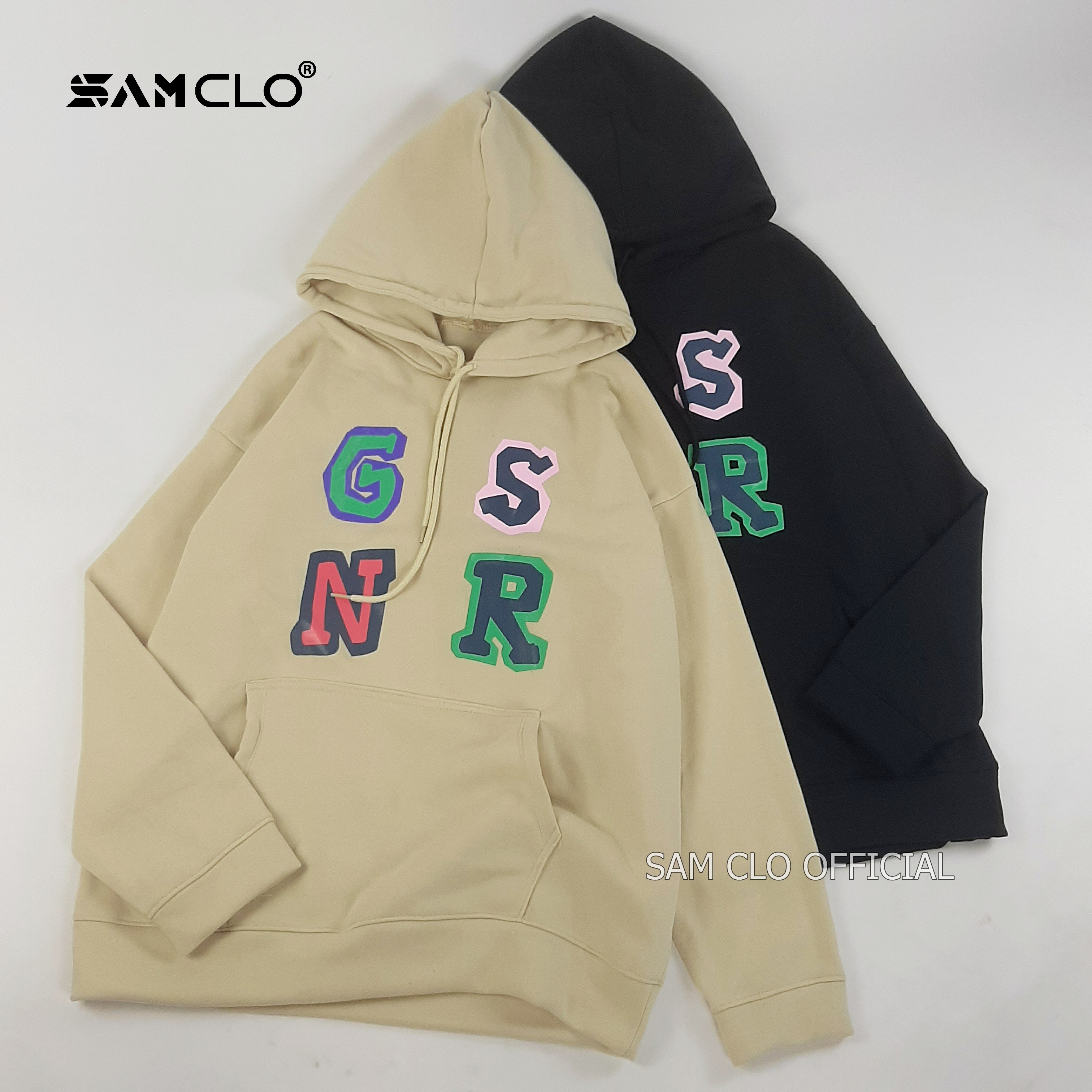 ÁO KHOÁC NỈ SAM CLO nữ freesize hoodie có mũ tay dài thu đông dáng unisex in NHIỀU MÀU GSNR