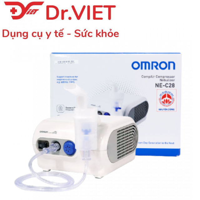 Máy xông mũi họng Omron NE-C28 Chính hãng - làm sạch đường hô hấp, ngăn ngừa bụi bẩn, virus, hỗ trợ các bệnh hô hấp như hen phế quản, COPD, viêm mũi dị ứng,viêm xoang