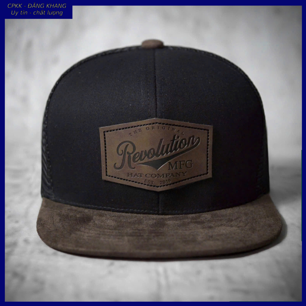 [ Miễn ship / giảm giá ] MŨ NÓN LƯỠI TRAI NAM NỮ SNAPBACK VÀNH PHẲNG REVOLUTION MFG CÁ TÍNH - đen nâu