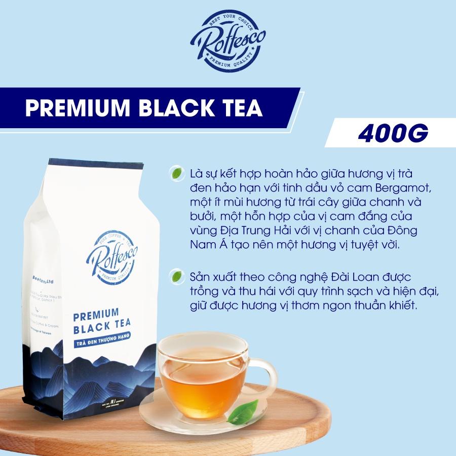 Trà Đen ROFFESCO PREMIUM BLACK TEA Hương Vỏ Cam Thuần Khiết Làm Hoàn Toàn Từ Trà Sạch Tốt Cho Sức Khỏe Túi 400g