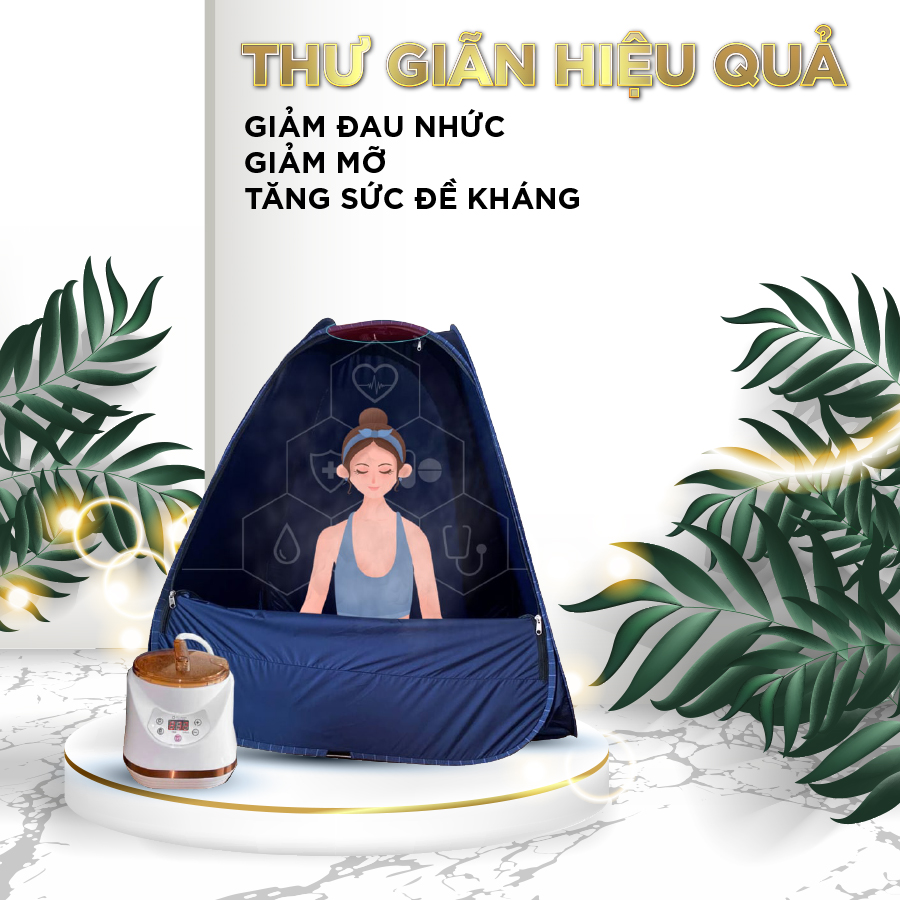 Compo Lều Xông Tự Bung Kèm Nồi Xông Hơi 2.8L Cao Cấp Khử Trùng Toàn Thân Tại Nhà Tặng Chai Tinh Dầu - Màu Ngẫu Nhiên