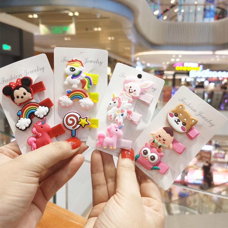 Set 3 Kẹp Tóc Hoạt Hình Xinh Xắn Cho Bé Gái