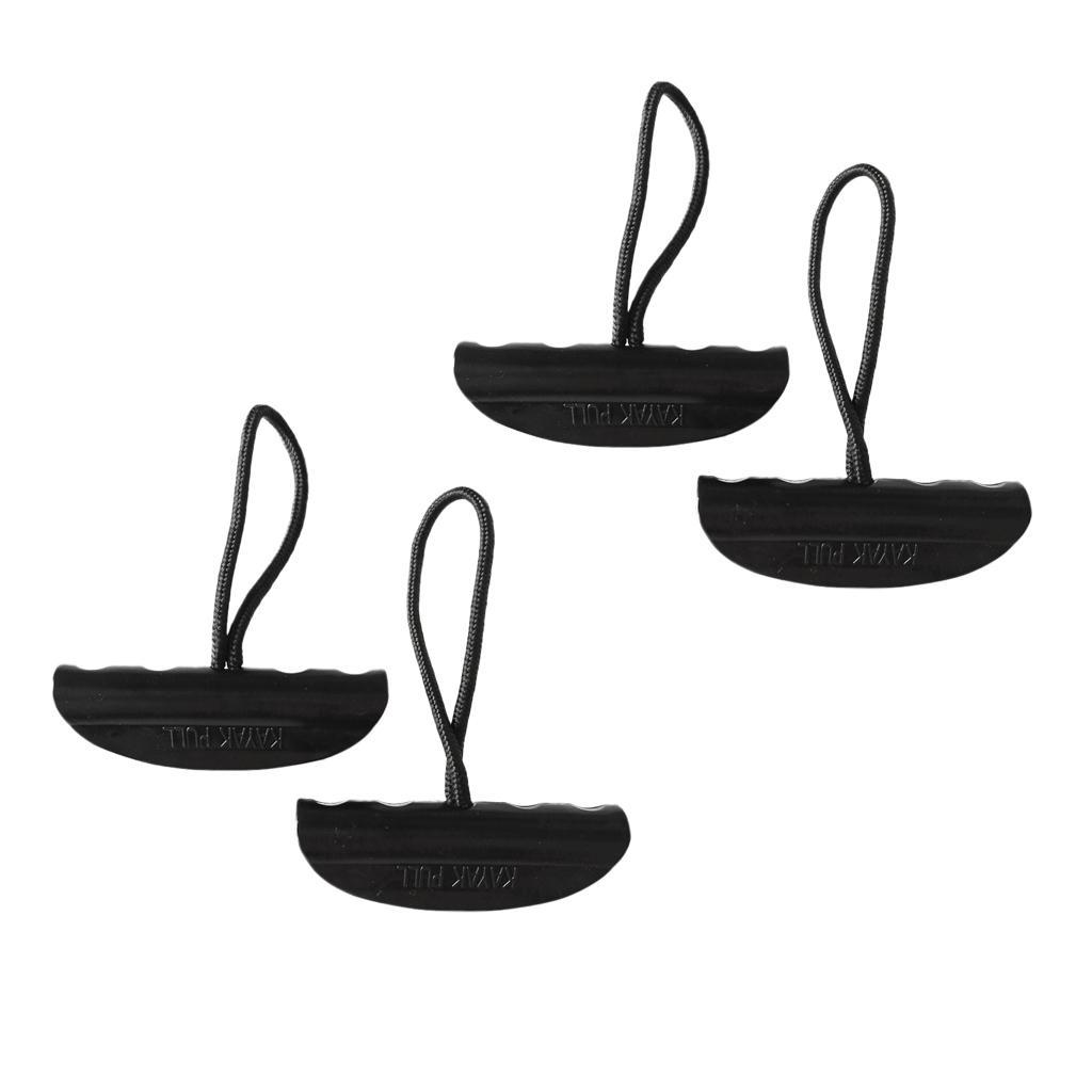 4 Pieces Durable Nylon Universal Kayak Canoe Dinghy Boat Carry Handle Pull Handle Grip with Braided Cord Replacement Accessories