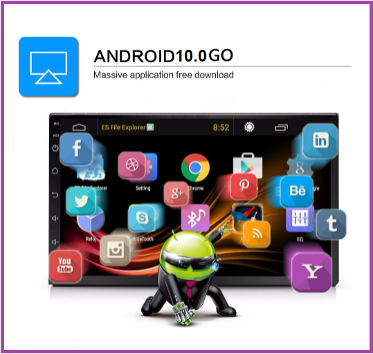 Màn hình cảm ứng Full HD 1080 Android 10. Đầu dvd androi 7 inch RAM 1Gb ROM 16Gb có tiếng Việt lắp cho các dòng ô tô, xe hơi- Tích hợp Bluetooth, Wifi, module GPS kèm khung dưỡng.