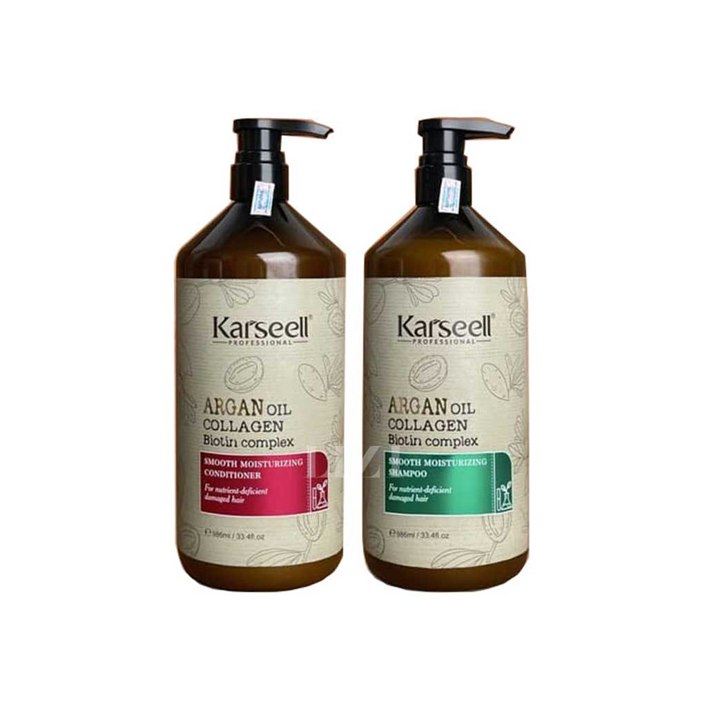 Cặp Dầu Gội Xả Mềm Mượt Karseell Argan 986ML Phục Hồi Dưỡng Ẩm Chuyên Sâu Siêu Gỡ Rối Tóc Hư Tổn Thơm Lâu