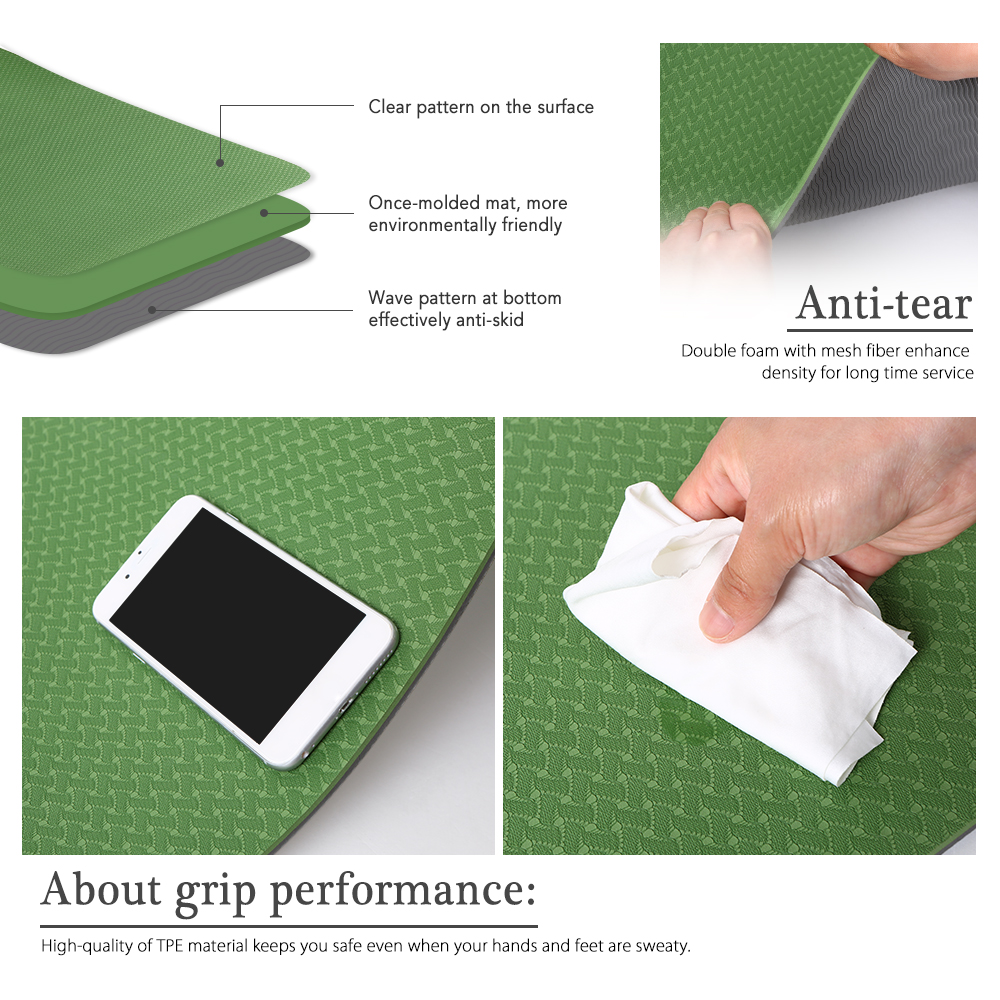 Thảm tập Yoga 2 màu thể thao dày chống trượt 72.05 × 24.01in