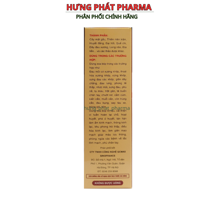 Dầu thảo dược xoa bóp Triệu Phú Quý Giúp giảm đau xương khớp, mỏi lưng, tê bì chân tay – 100ml