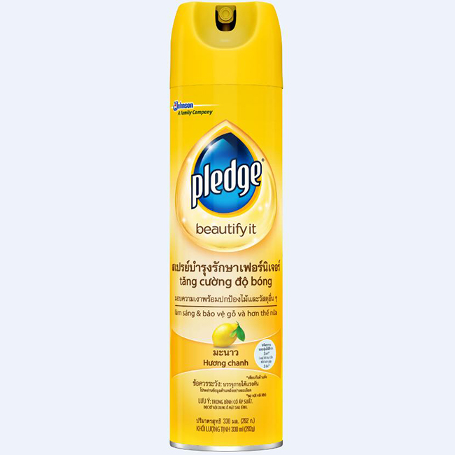 Bình Xịt Đánh Bóng Đồ Pledge Hương Chanh Chai 330ml
