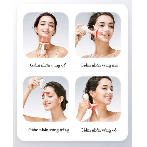 Máy Massage kéo căng bằng điện siêu âm, dụng cụ nâng cơ, giảm nhăn, tái tạo collagen chống chảy xệ làm đẹp da chuyên vùng cổ, tráng và mặt + Tặng Máy Massage Cầm Tay Nâng Cơ Mặt 3D Giảm Stress