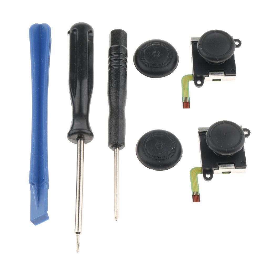2Pcs 3D Analog Joystick Control Sensor Rocker + Screwdriver Kit Set for Switch