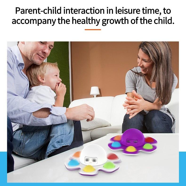 Con quay đồ chơi ngón tay hình bạch tuộc bằng silicon dành cho trẻ em