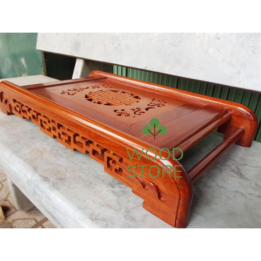 Khay trà cuốn thư-khay trà gỗ hương-khay trà gỗ hương cỡ 48x27cm