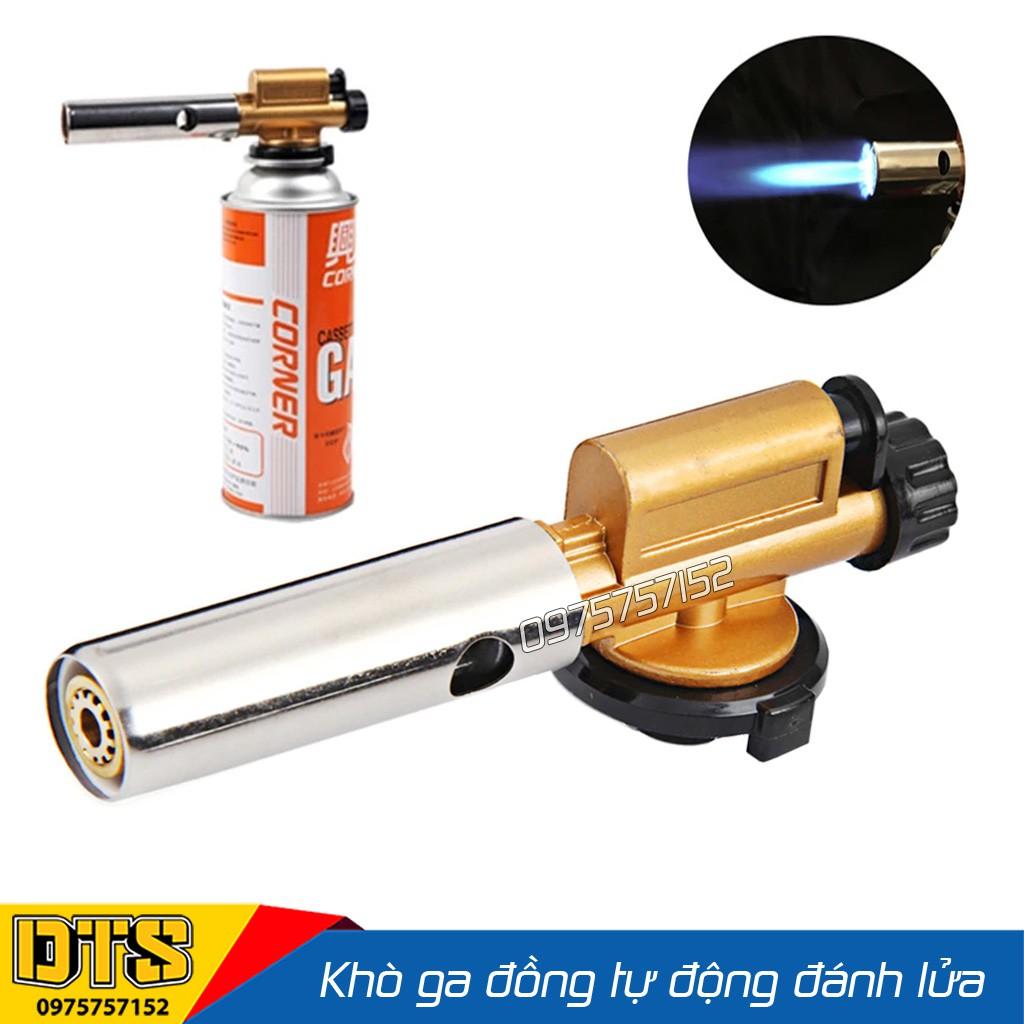 Đèn khò gas - khò ga đồng 100% nguyên khối cao cấp, tự động đánh lửa, khò lửa bình gas
