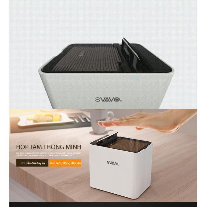 Hộp tăm để bàn cảm ứng SVAVO tia UV diệt khuẩn - The Royal's