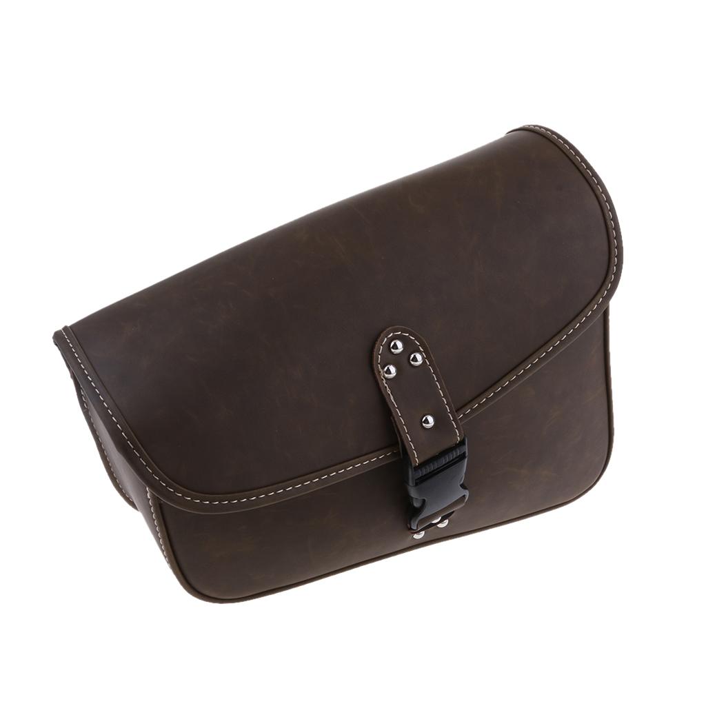 Left & Right PU Leather Solo Saddle Bag for 2004-2013 Harley Sportster XL883 XL1200