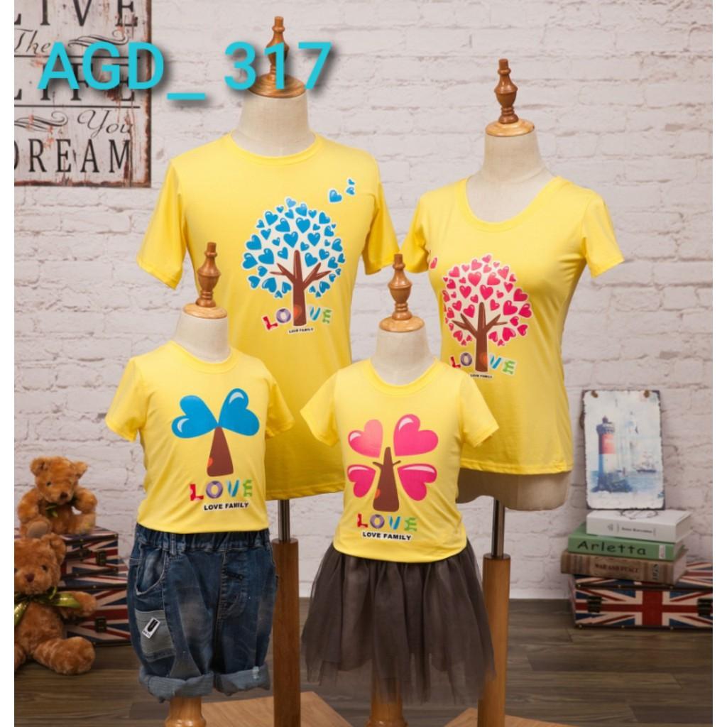 Áo thun đồng phục gia đình họa tiết cây - MÃ AGD 317