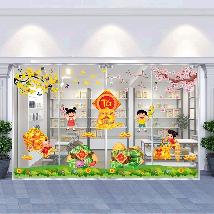 Decal trang trí tết xuân 2020 combo số 16