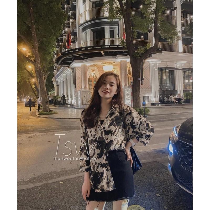 Áo sơmi da báo màu mới hot hit