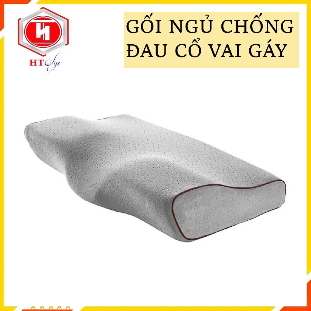 Gối Ngủ Cao Su Non Memory Foam Pillow Ht Sys - Vạn Phúc - Gối Ngủ Trị Liệu - 50Cmx30Cm - Đem Đến Những Giấc Mơ Tuyệt Đẹp - Ghi Xám