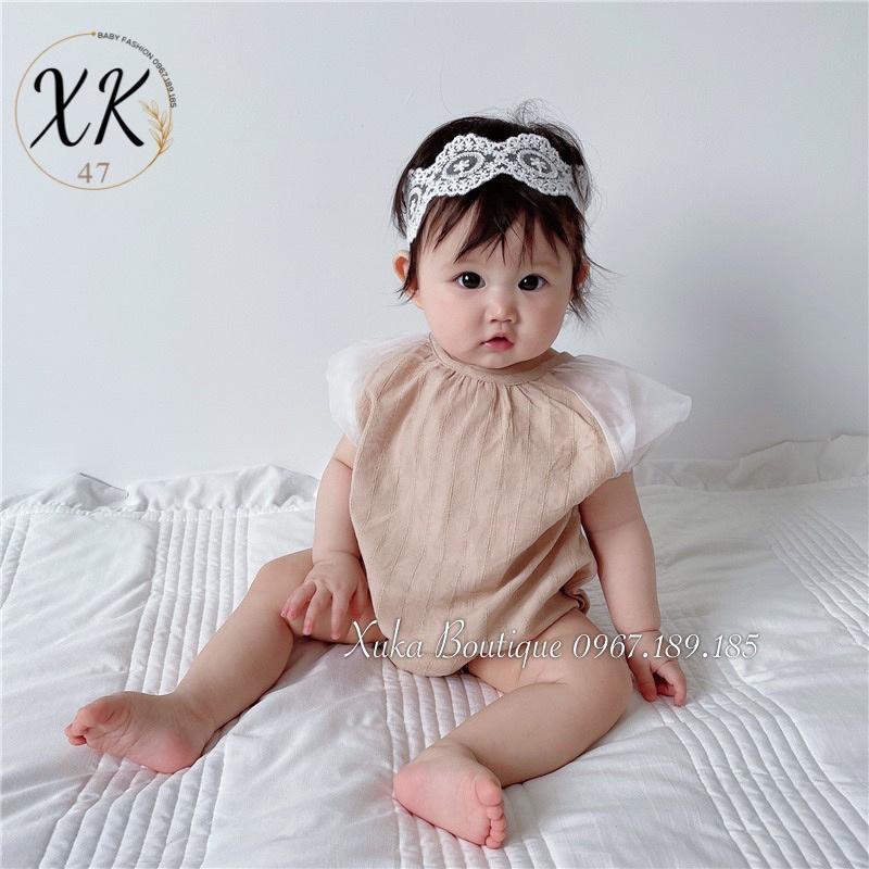 Bodysuit Cộc Tay Bé Gái 0-2 Tuổi Xuka Boutique Set Quần Áo Sơ Sinh 2022 Quảng Châu