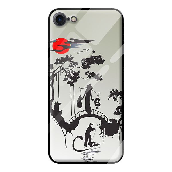Ốp kính cường lực cho iPhone 8 thư pháp 1 - Hàng chính hãng