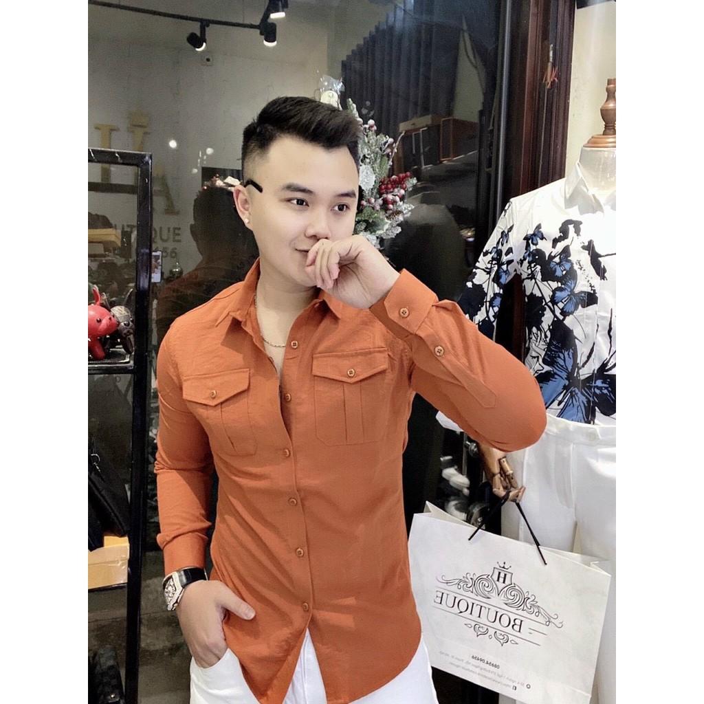 Áo Sơ Mi Nam Vải Đũi Mặc Mát Thoải Mái -