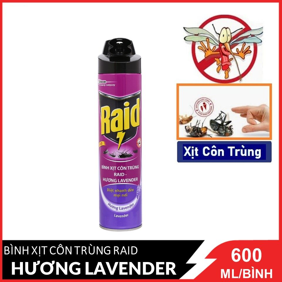 Chai xịt côn trùng RAID - Hương Lavender - Chai 600ml