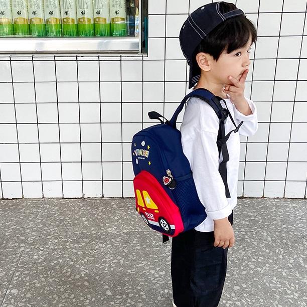 Ba Lô Đi Học Cho Bé Mẫu Giáo Mầm Non 2-5 Tuổi Ô Tô Cảnh Sát BLV02