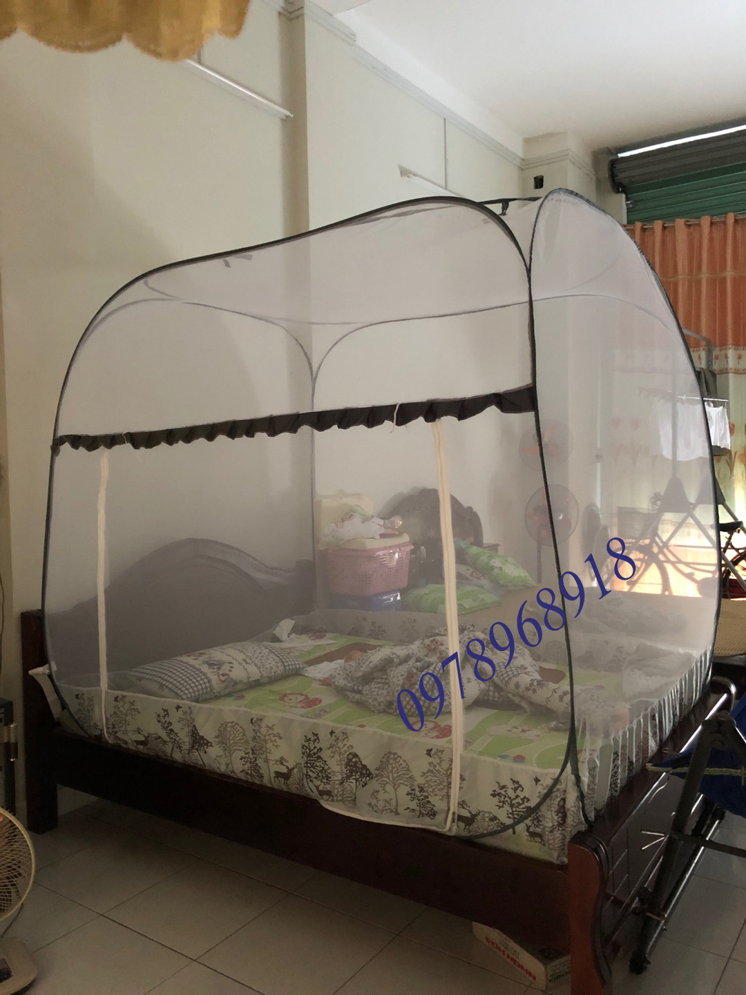 MÀN ĐỈNH VUÔNG 3 CỬA|| MÀN CHỤP TỰ BUNG CAO CẤP 1m75- Hàng Việt Nam XK