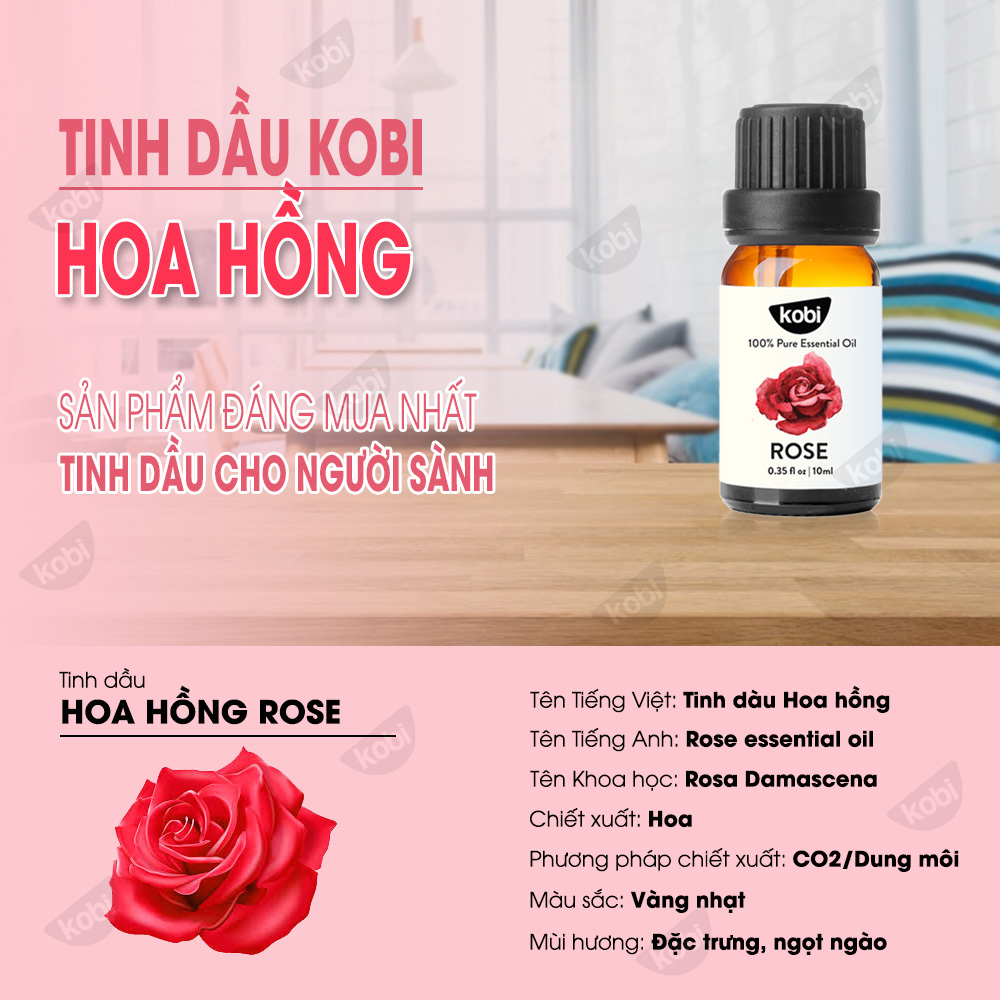 Tinh Dầu Hoa Hồng Kobi Rose Essential Oil Giúp Làm Trắng Da, Se Khít Lỗ Chân Lông - 5ml