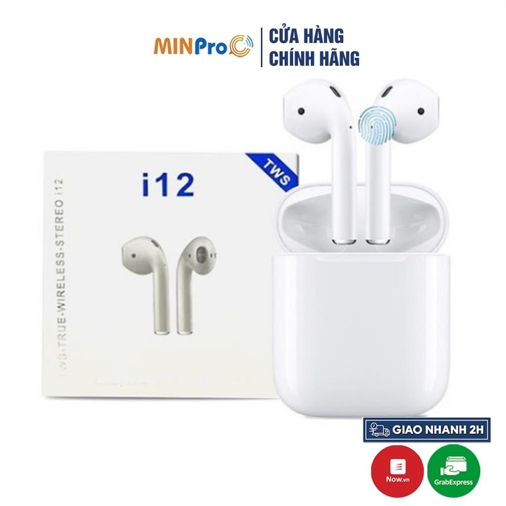 Tai nghe bluetooth không dây MINPRO i12 TWS điều khiển cảm biến âm thanh HIFI - Hàng chính hãng