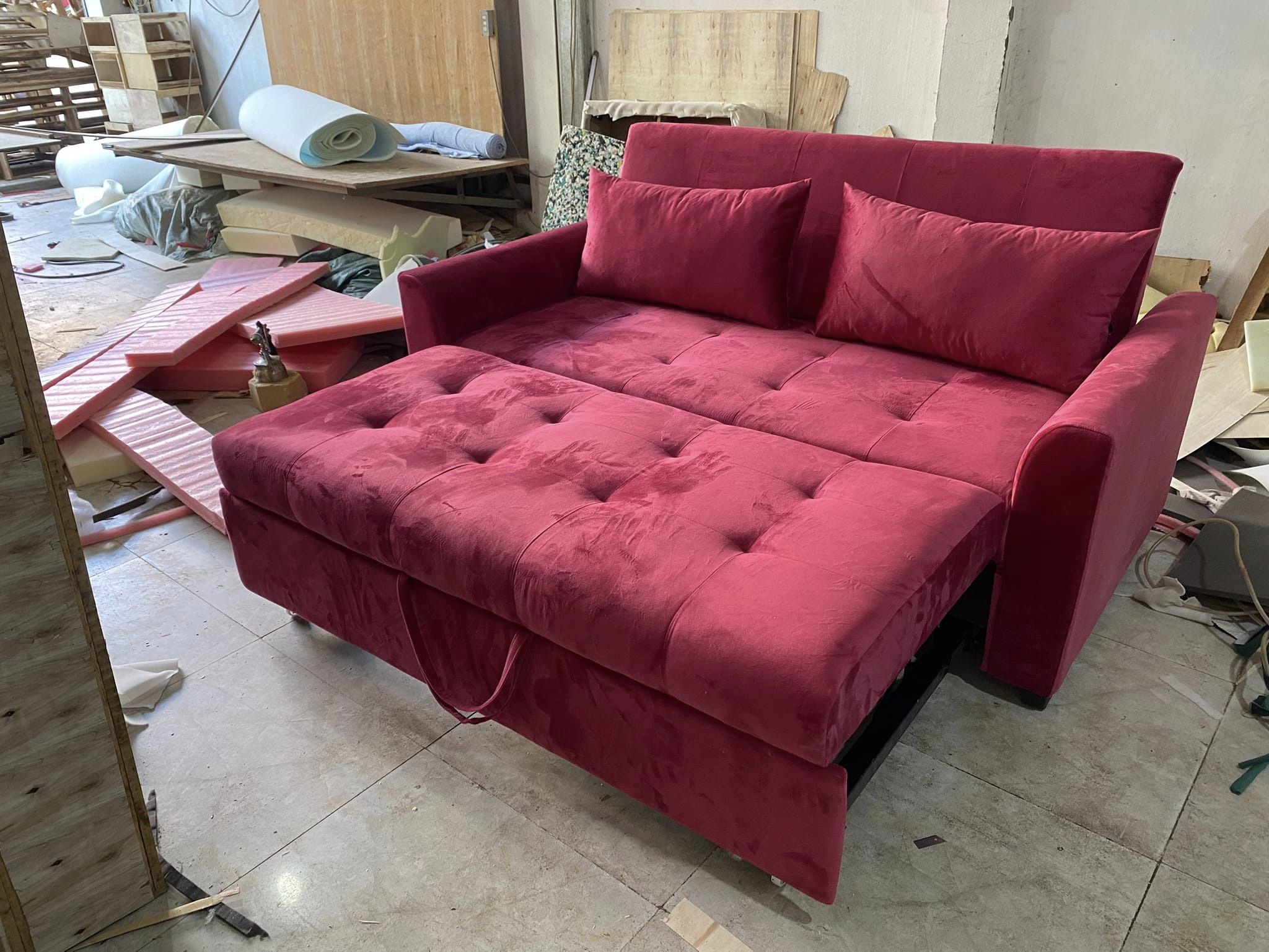 Ghế sofa thông minh mở rộng thành giường linh hoạt, Sofa giường đa năng thiết kế hiện đại cho gia đình văn phòng