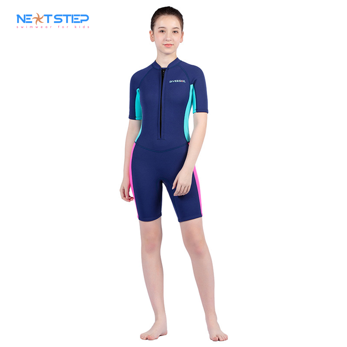 Đồ bơi giữ nhiệt chống nắng UPF50+ chống thấm nước chất liệu cao su Neoprene dày 2.5mm có size cho cả bé gái và bạn nữ từ 27kg đến 55kg