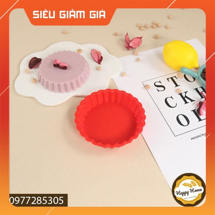 Khuôn cupcake silicon tròn hình hoa cúc 4 inch